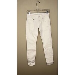 R13 BOY SKINNY JEANS SIZE 24 White Made In Italy Designer Women's Jeans